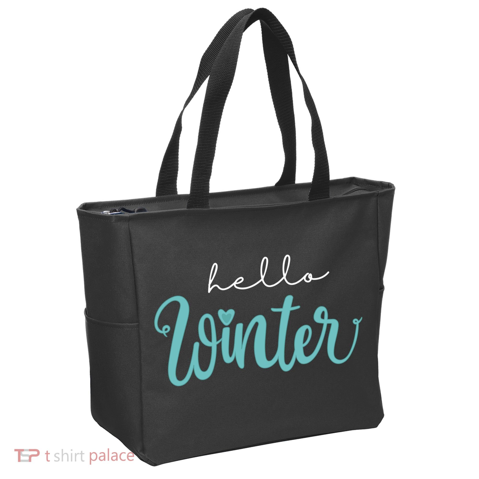 Hello Winter Cute Holiday Tote Bag