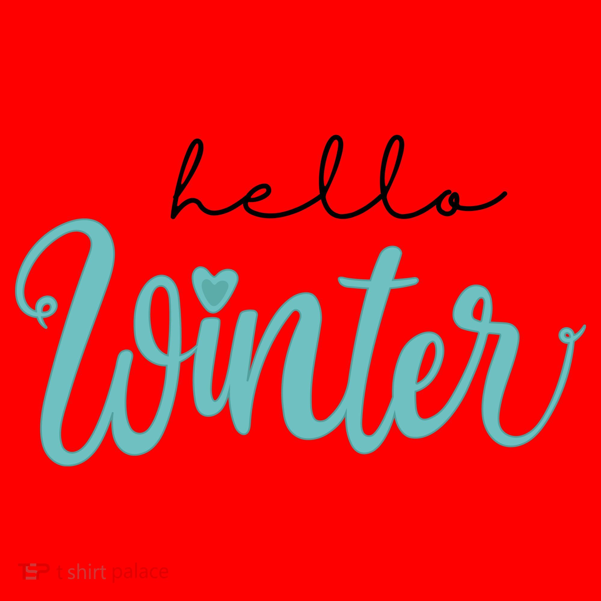 Hello Winter Cute Holiday Santa Hat