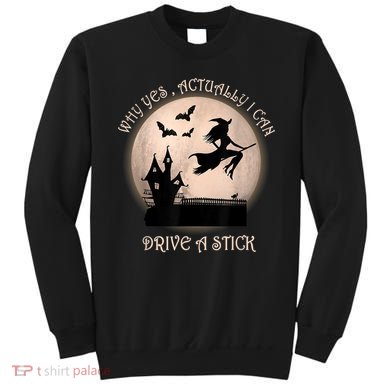 Halloween Witch Costume Why Yes Actually I Can Drive A Stick Sweatshirt