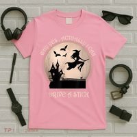 Halloween Witch Costume Why Yes Actually I Can Drive A Stick T-Shirt thumb 5