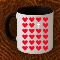 Hearts With Cross Christian Religious Valentines Day Jesus Coffee Mug thumb 2