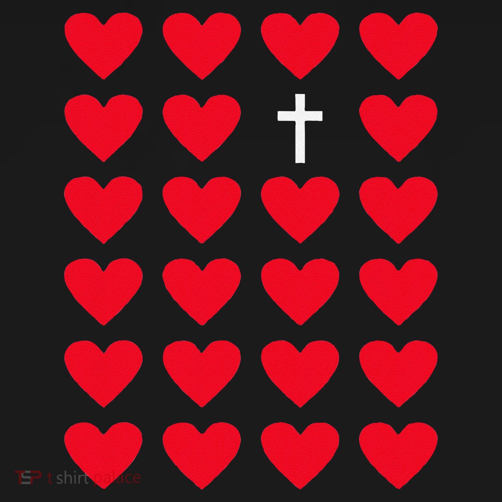 Hearts With Cross Christian Religious Valentines Day Jesus Women's Hoodie