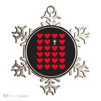 Hearts With Cross Christian Religious Valentines Day Jesus Ornament thumb 0