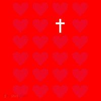 Hearts With Cross Christian Religious Valentines Day Jesus Santa Hat thumb 1