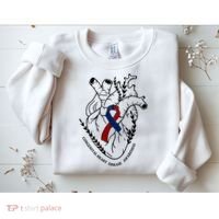 Heart Warrior Chd Awareness Congenital Heart Disease Ribbon Gift Sweatshirt thumb 2