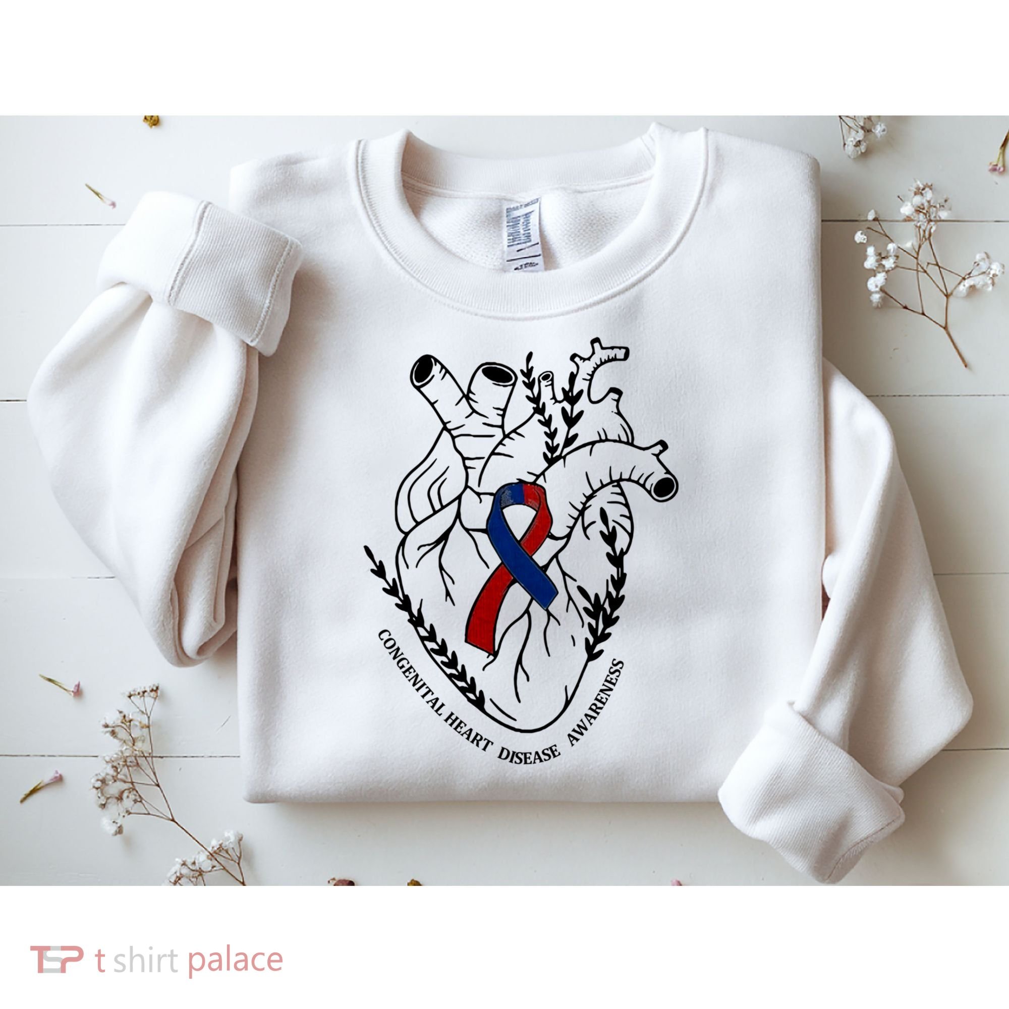 Heart Warrior Chd Awareness Congenital Heart Disease Ribbon Gift Sweatshirt