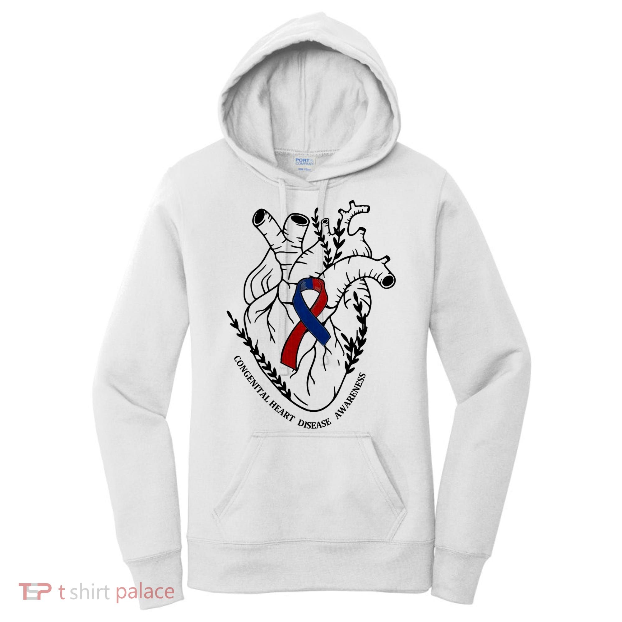 Heart Warrior Chd Awareness Congenital Heart Disease Ribbon Gift Women's Hoodie