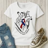 Heart Warrior Chd Awareness Congenital Heart Disease Ribbon Gift Women's T-Shirt thumb 3