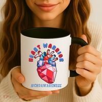 Heart Warrior CHD Congenital Heart Defect Awareness Coffee Mug thumb 3