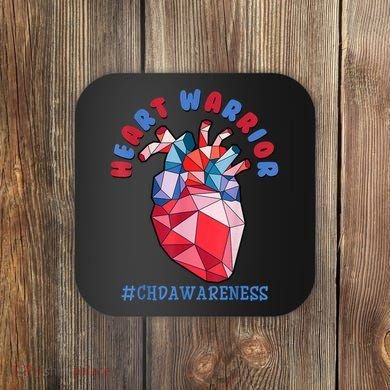 Heart Warrior CHD Congenital Heart Defect Awareness Coaster
