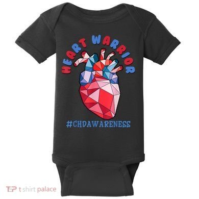 Heart Warrior CHD Congenital Heart Defect Awareness Baby Bodysuit