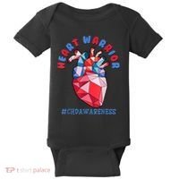 Heart Warrior CHD Congenital Heart Defect Awareness Baby Bodysuit thumb 0