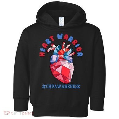 Heart Warrior CHD Congenital Heart Defect Awareness Toddler Hoodie