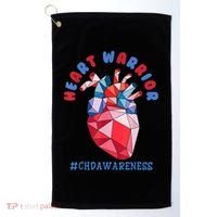 Heart Warrior CHD Congenital Heart Defect Awareness Golf Towel thumb 0