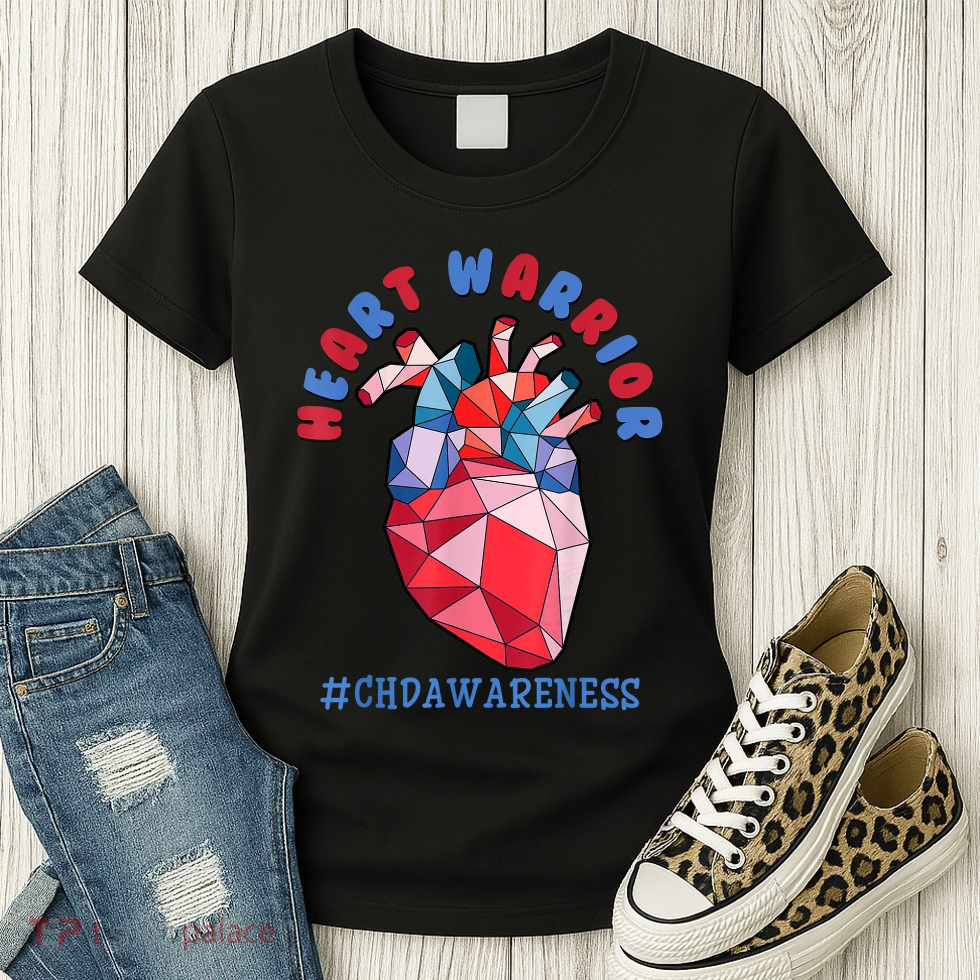 Heart Warrior CHD Congenital Heart Defect Awareness Women's T-Shirt