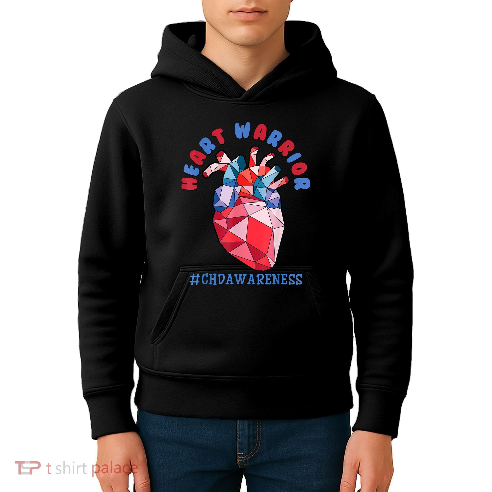 Heart Warrior CHD Congenital Heart Defect Awareness Kids Hoodie