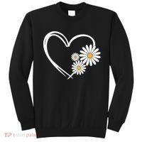 Heart With Daisy Flowers Daisies With Heart Outline Sweatshirt thumb 0