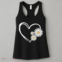 Heart With Daisy Flowers Daisies With Heart Outline Women's Tank Top thumb 3