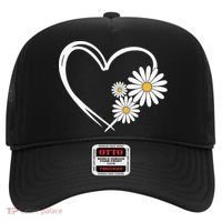 Heart With Daisy Flowers Daisies With Heart Outline Hat thumb 0