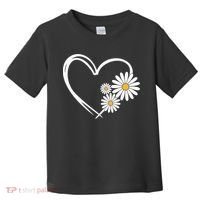 Heart With Daisy Flowers Daisies With Heart Outline Toddler T-Shirt thumb 0