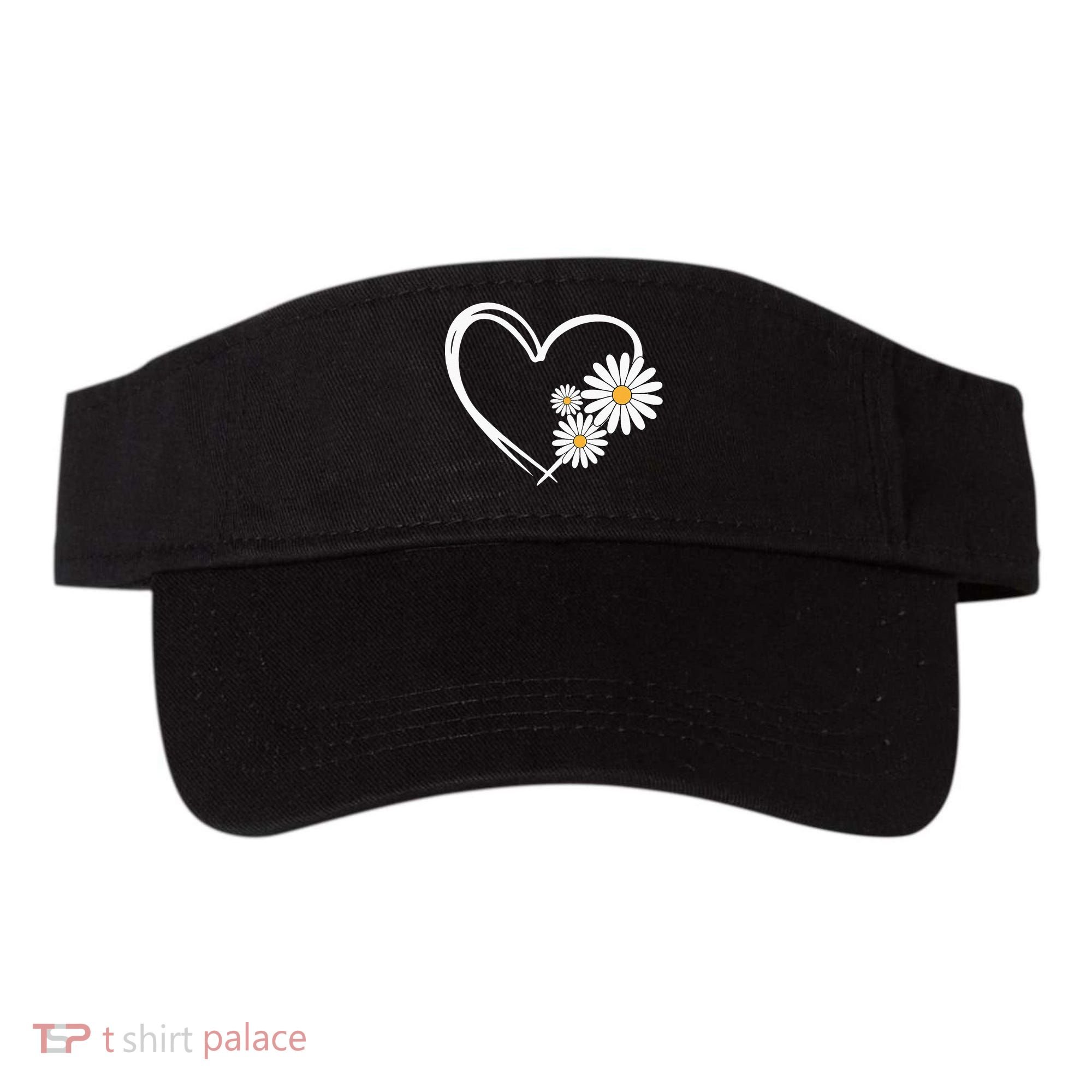 Heart With Daisy Flowers Daisies With Heart Outline Visor