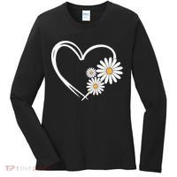 Heart With Daisy Flowers Daisies With Heart Outline Women's Long Sleeve Shirt thumb 0