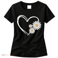 Heart With Daisy Flowers Daisies With Heart Outline Women's T-Shirt thumb 0