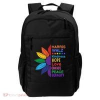 Harris Walz Diversity Rainbow Daisy Sunflower Vote Blue Backpack thumb 0