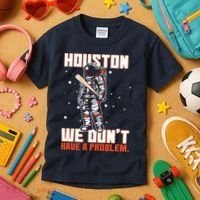 Houston We Don't Have A Problem Astronaut Kids T-Shirt thumb 3