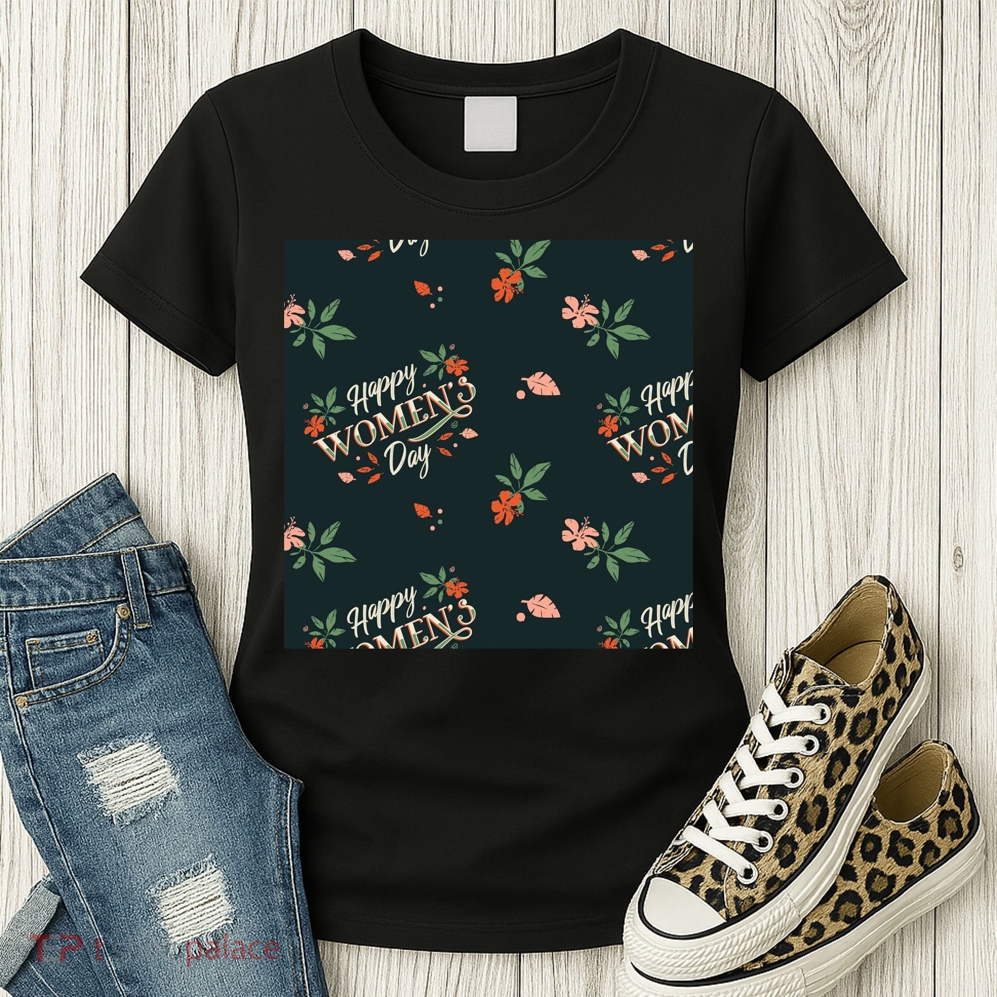 Happy Women's Day Floral Cute Gift Women's T-Shirt