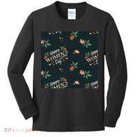Happy Women's Day Floral Cute Gift Kids Long Sleeve Shirt thumb 0