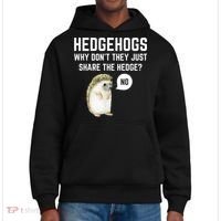 Hedgehogs Why Don't They Just Share The Hedge? Funny Hedgehog District V.I.T. Heavyweight Hoodie thumb 0
