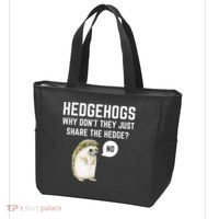 Hedgehogs Why Don't They Just Share The Hedge? Funny Hedgehog Tote Bag thumb 3