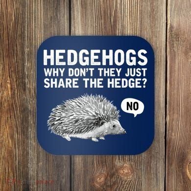 Hedgehogs Why Don't They Just Share The Hedge Funny Coaster