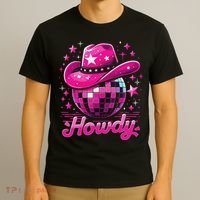 Howdy Western Disco Bachelorette Party Rodeo Cowgirl T-Shirt thumb 3