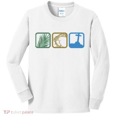 Holy Week Easter Jesus Kids Long Sleeve Shirt