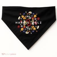Harris Walz Flower Mandala Central Bloom USA-Made Doggie Bandana thumb 0