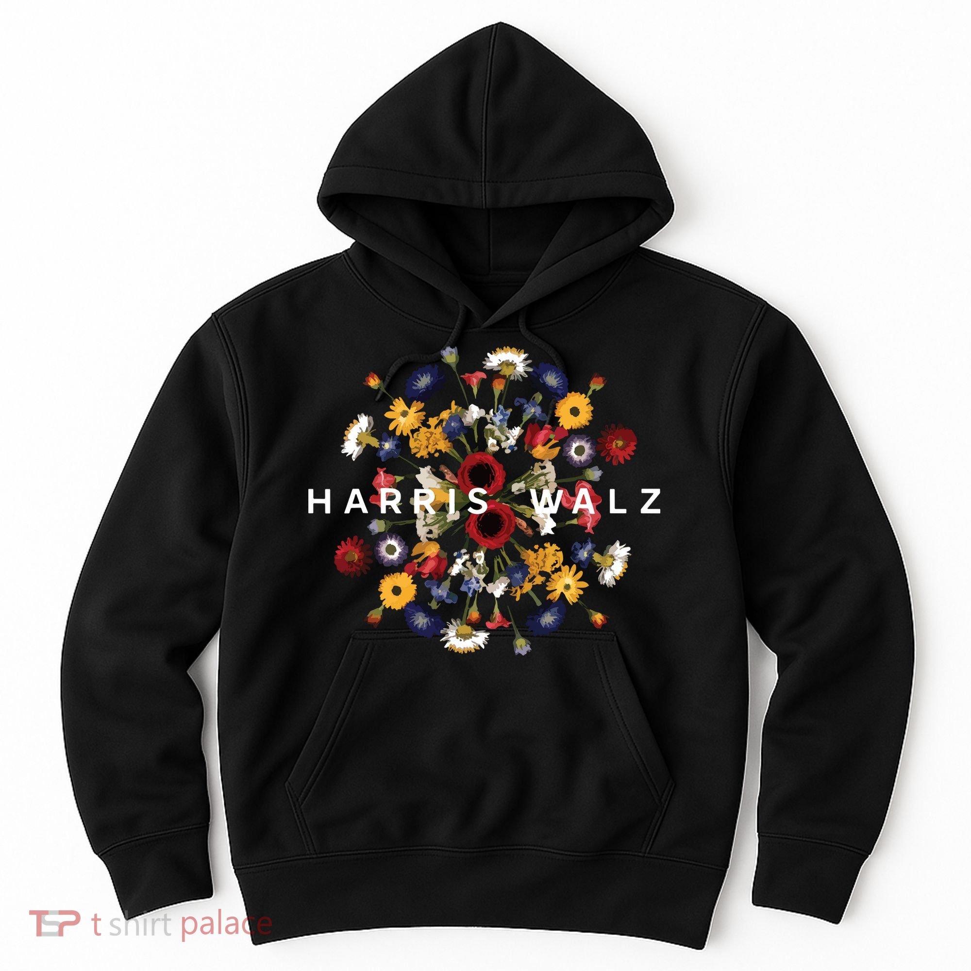 Harris Walz Flower Mandala Central Bloom Hoodie