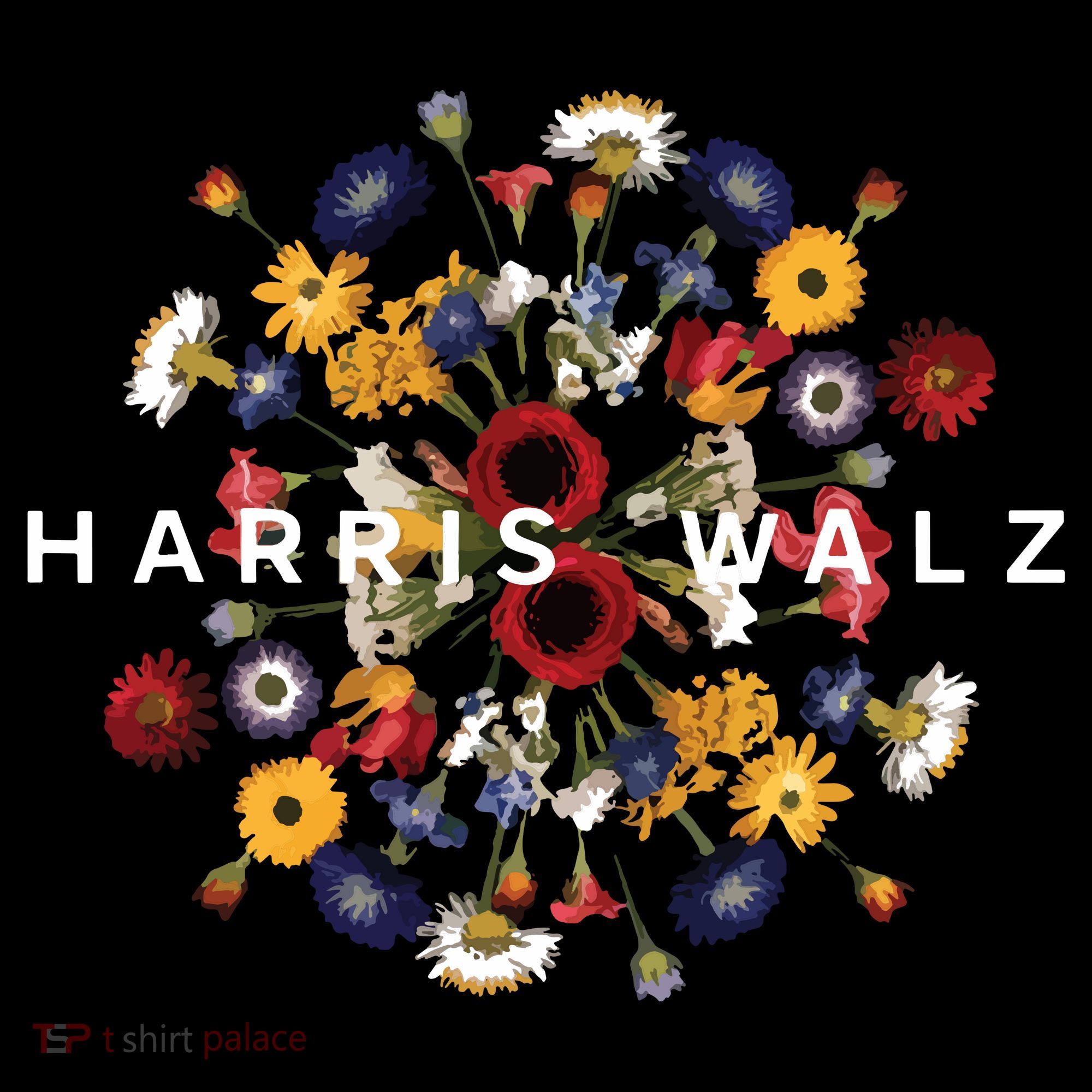 Harris Walz Flower Mandala Central Bloom Tall T-Shirt