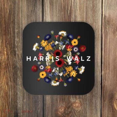 Harris Walz Flower Mandala Central Bloom Coaster
