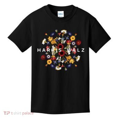 Harris Walz Flower Mandala Central Bloom Kids T-Shirt