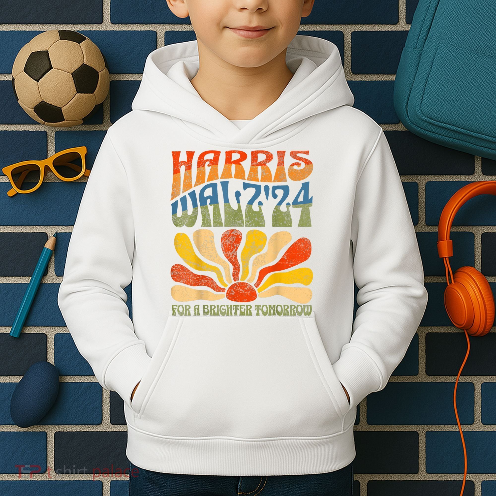 Harris Waltz For A Brighter Tomorrow Kamala Harris Waltz Kids Hoodie