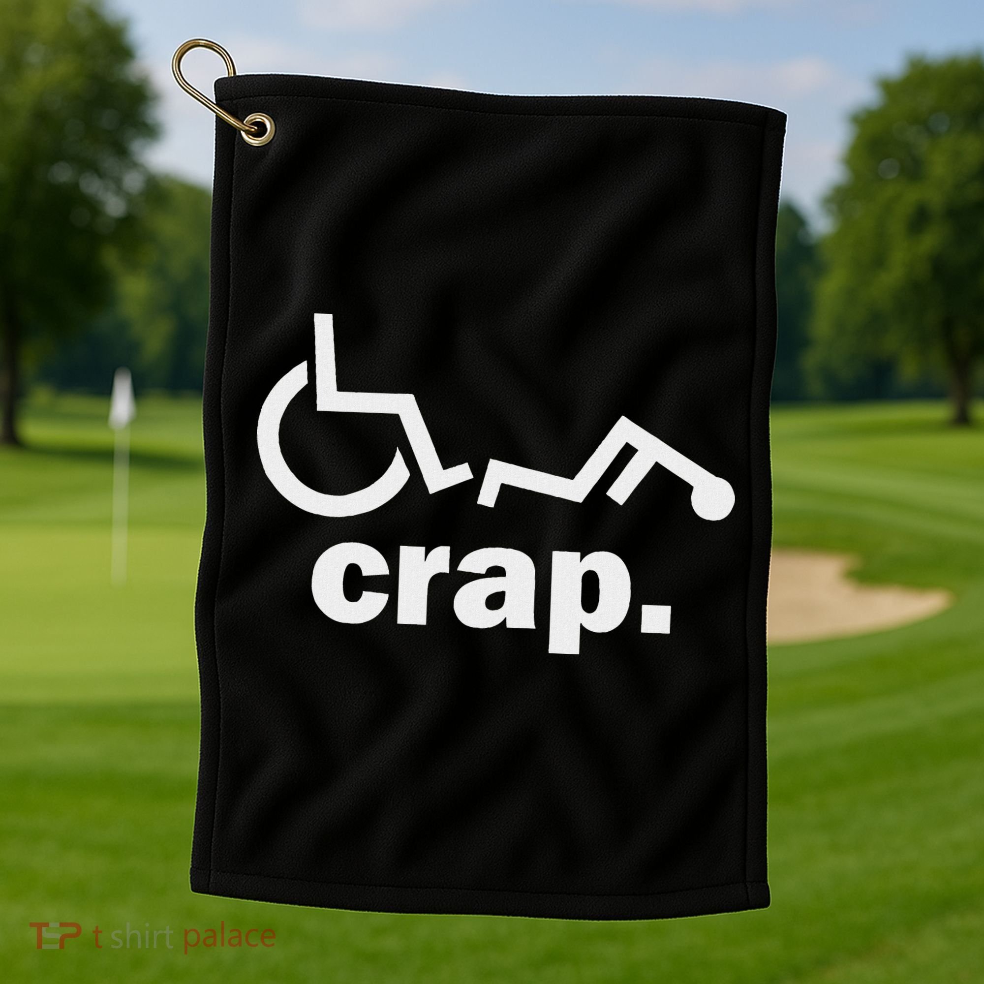 Handicap Wheelchair Funny Wheelchair Fall Golf Towel