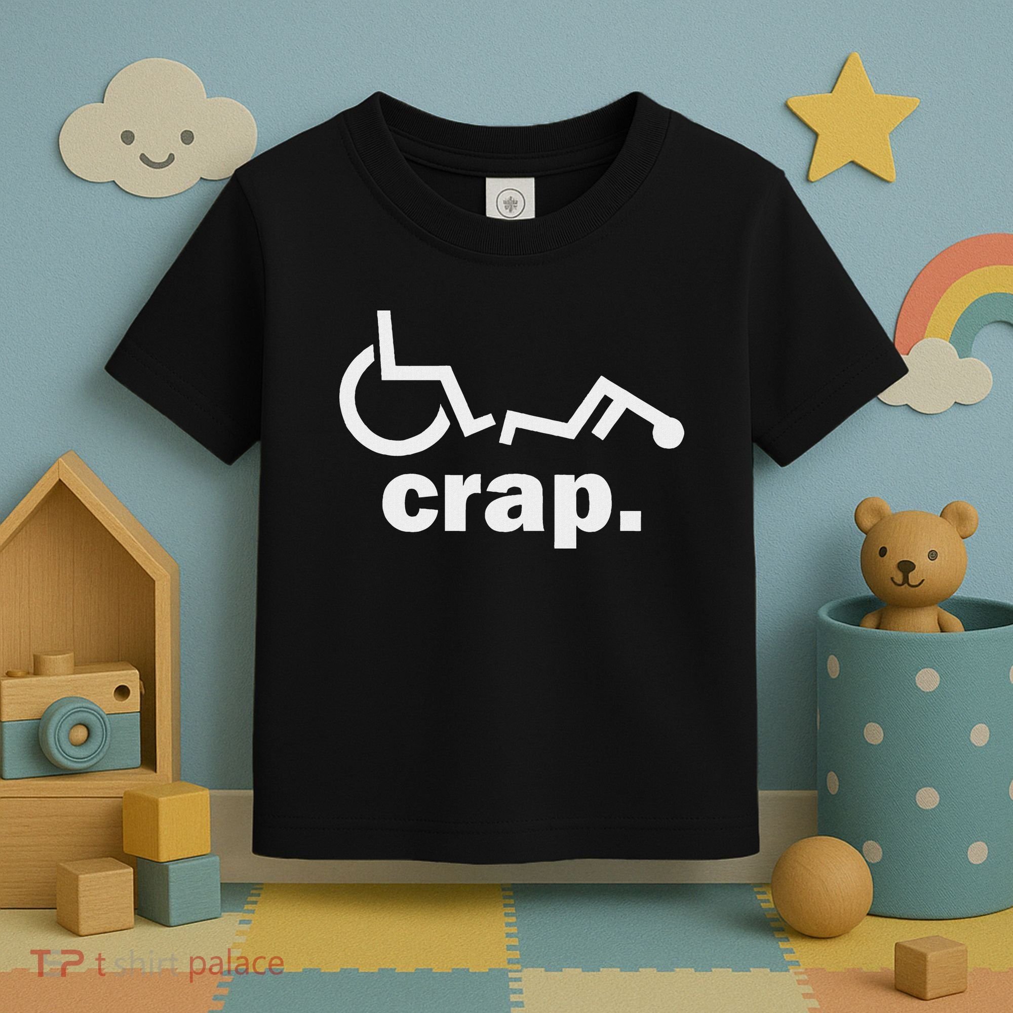 Handicap Wheelchair Funny Wheelchair Fall Toddler T-Shirt
