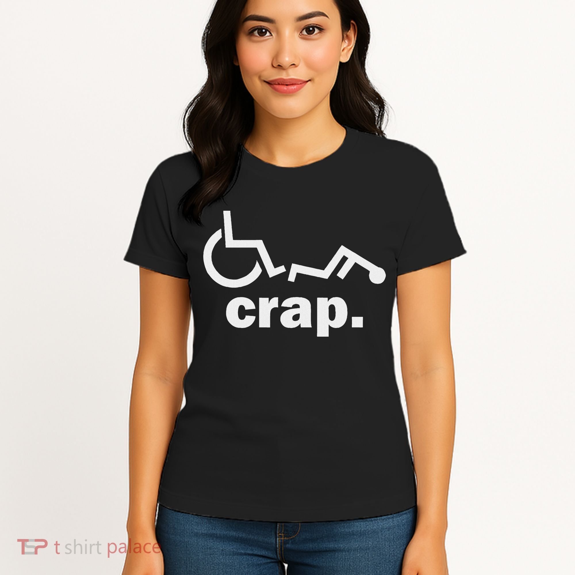 Handicap Wheelchair Funny Wheelchair Fall Women's T-Shirt