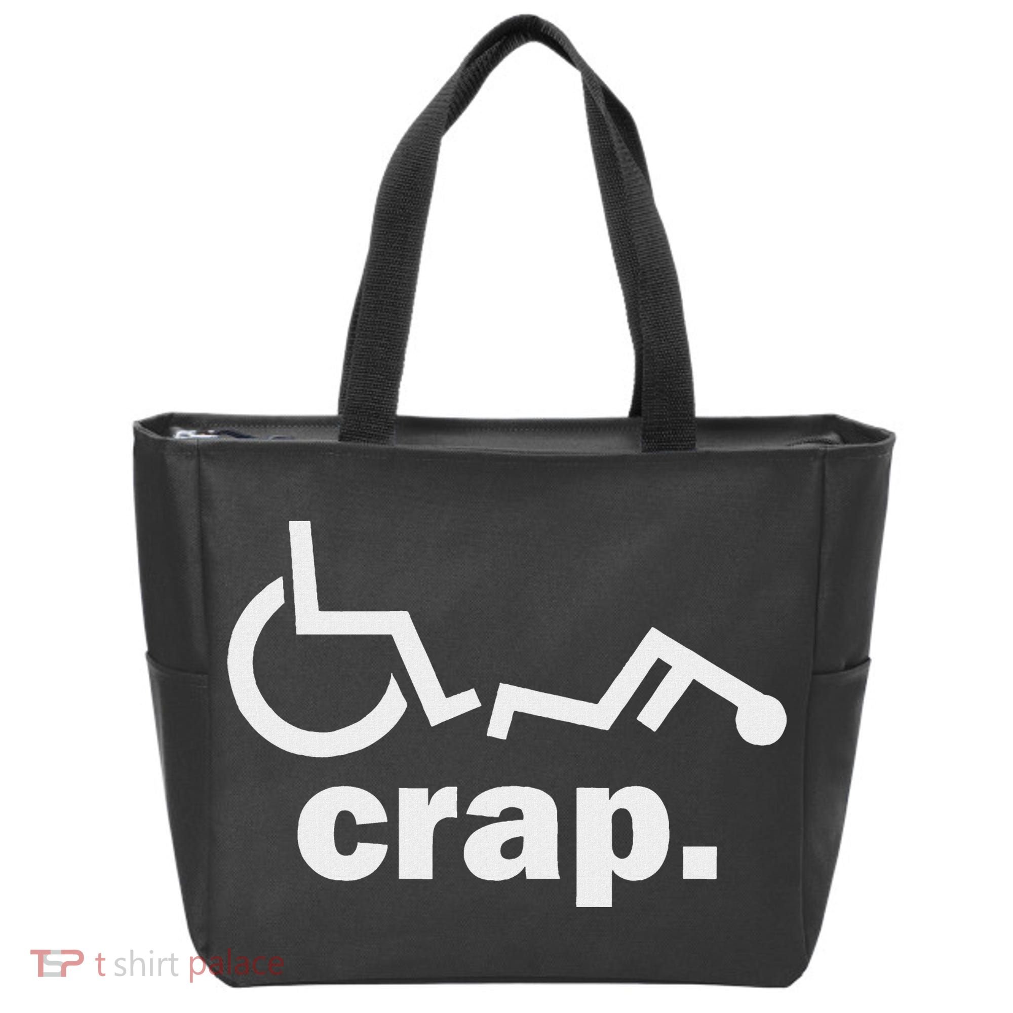 Handicap Wheelchair Funny Wheelchair Fall Tote Bag