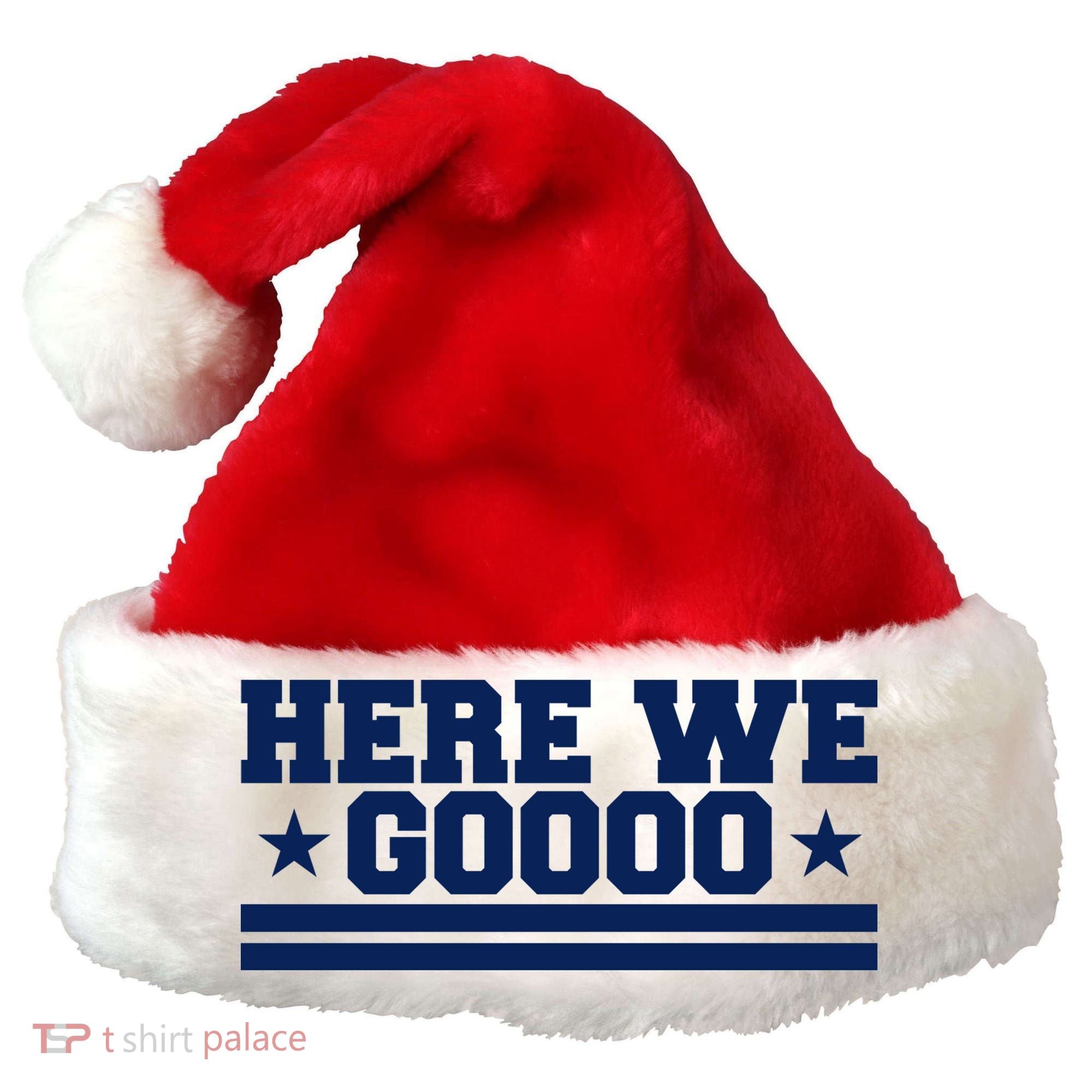 Here We Go Dallas Football Santa Hat