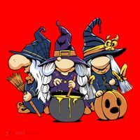 Halloween Witch Gnomes Santa Hat thumb 1
