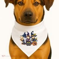 Halloween Witch Gnomes USA-Made Doggie Bandana thumb 1