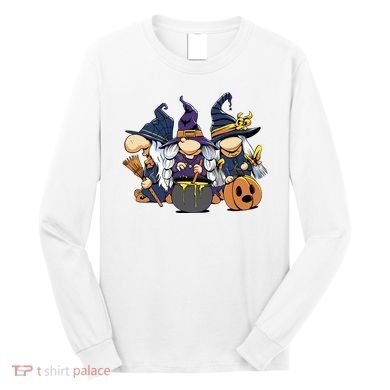 Halloween Witch Gnomes Long Sleeve Shirt